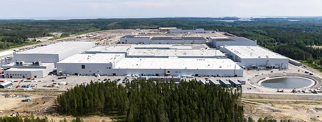 Vue aérienne d'un site industriel construit par CP Construction, spécialiste des projets industriels à Shawinigan.